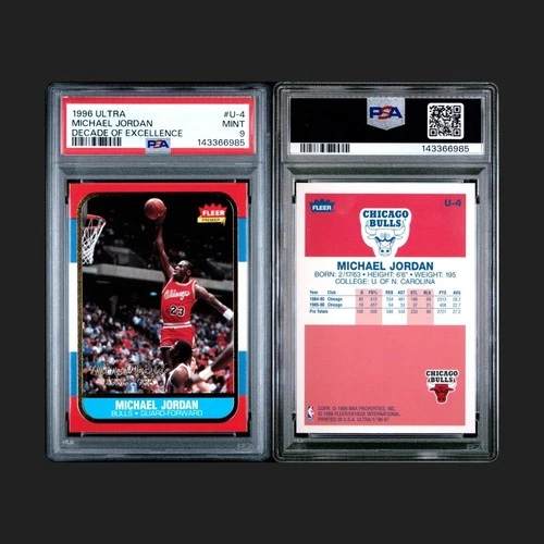 1996 Fleer Ultra Decade Of Excellence #U4 Michael Jordan HOF PSA 9 MINT