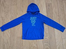 nike big boys youth navy blue hoodie sweatshirt size L large