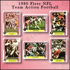 1980 Fleer NFL Team Action Football (1-70) / Pick Your Cards / Buy4+ Save25%