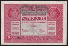 Austria 2 Kronen 1919 Vintage Old Paper Money Banknote Currency Pick 50 XF