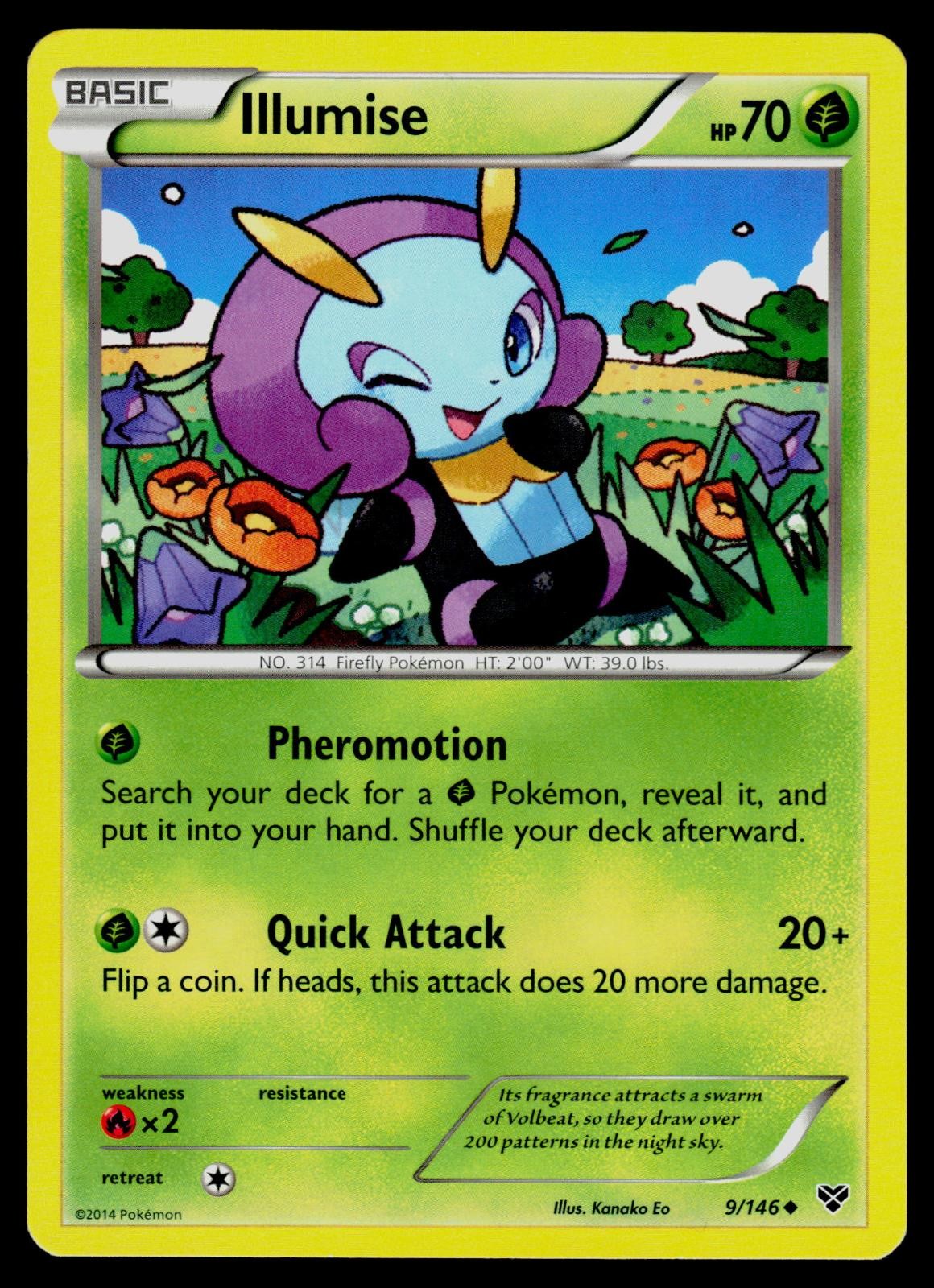 Illumise 9/146 Uncommon XY Base Set Pokemon Lightly Played
