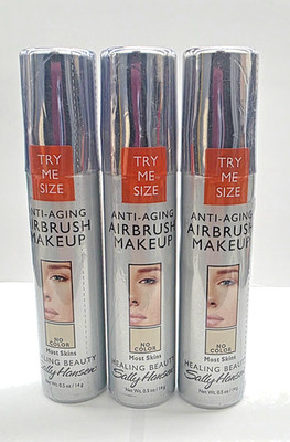 3 Pack Sally Hansen Anti-Aging  Airbrush Makeup- No Color 0.5 oz