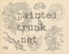 original vintage 1980s don ed hardy gypsy medusa production tattoo flash 11x14