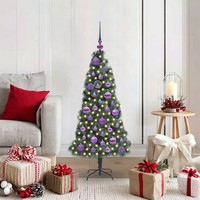 KüNstlicher Vorbeleuchteter Weihnachtsbaum Mit Kugel-Set 120 Cm