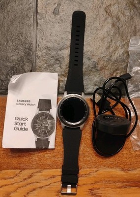 Samsung Galaxy Watch SM-R805U 46mm Silver Case Classic Buckle,Black.Open Box