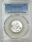 1940 P Washington Silver Quarter PCGS MS65 Frosty White New Holder #R305Z