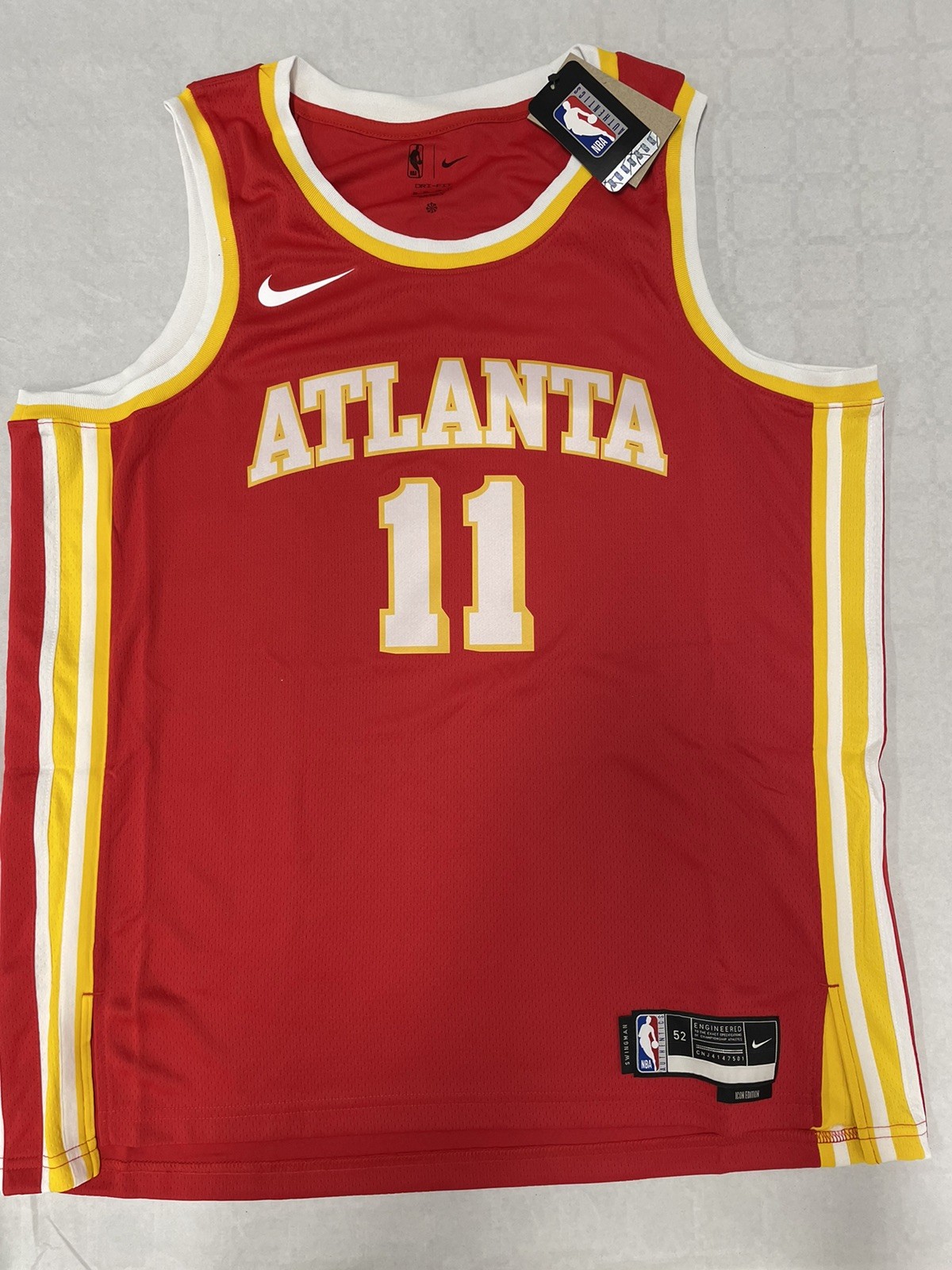 Maillot Atlanta Hawks Trae Young Rouge Noir Vetement NBA XL