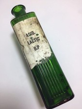 Nice 8oz Large Rectangle Shaped EMERALD GREEN Labeled Poison Bottle