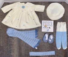 American Girl Bitty Baby Winter Wonderland Outfit Dress Tights Hat Scarf 2002