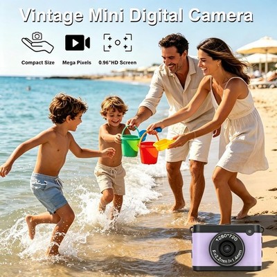 720P HD Mini Retro Camera Portable Digital Video Recorder for Kids Travel Gift