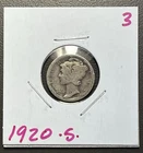 1920 - S - 10C Mercury Dime / Early Years 90% Silver Coin. Rough Circ.