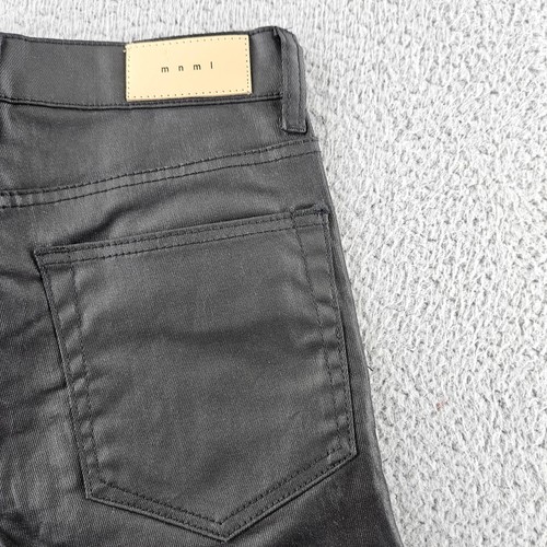 mnml Jeans Mens 31 Black X125 Stretch Denim Coated Distressed Skinny Grunge j - Picture 14 of 16