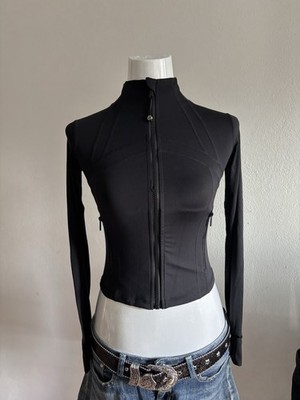 Lululemon Define Jacket Cropped Schwarz Größe 2 Sport Yoga Slim Fit