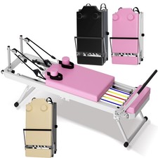 Foldable Pilates Reformer Board for Women w 11 Strength Options 5 Elastic Cords