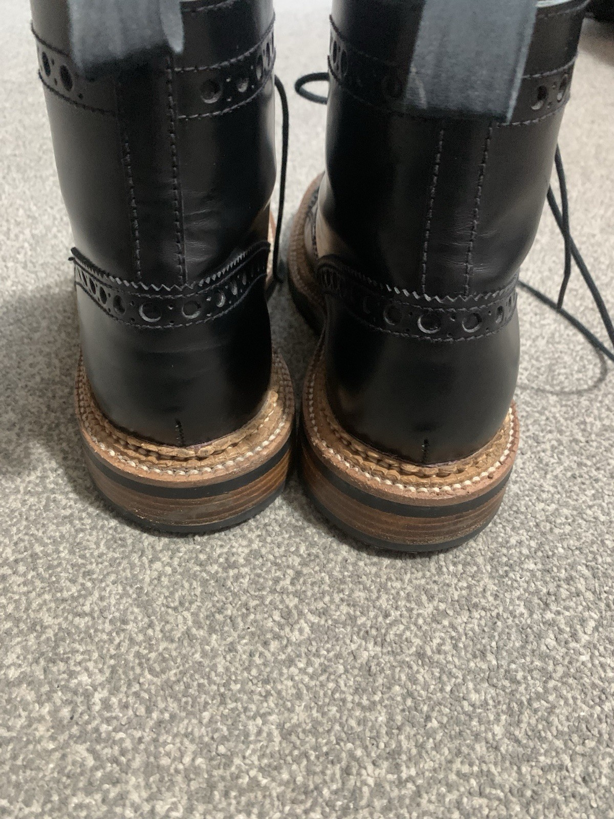Grenson Boots The Triple Welt Brogue Leather Size 7.5 Excellent Condition image 4