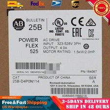Allen-Bradley 25B-D4P0N114 PowerFlex 525 1.5kW 2Hp AC Drive 25B-D4P0N114 USA！