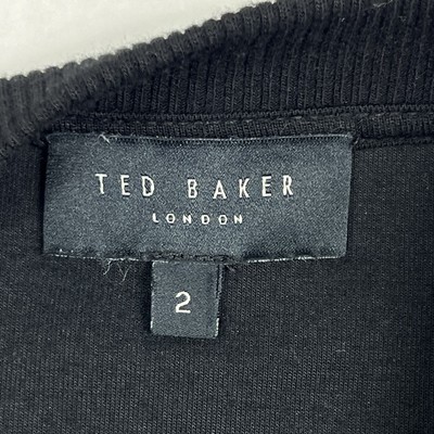 Ted Baker London 2 黑色银色刺绣SASS 宽袖运动衫小号| eBay