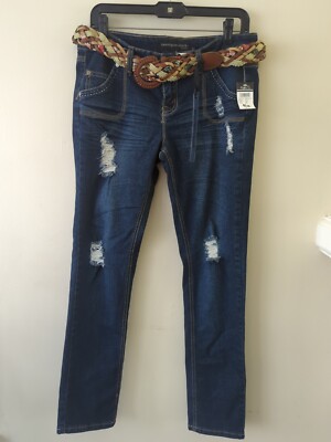 New With Tags 21 Black Denim By Rue21 Jeans With Belt Size 9/10