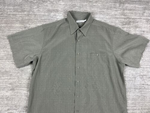 Chereskin Shirt Mens Extra Large Brown Green Patterned Short Sleeve - Picture 2 of 11