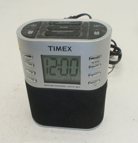 Timex T307S Dual Alarm Clock Radio Nature Sounds Preset Tuning