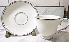 Lenox Federal Platinum Footed Tea Cup and Saucer Set  New Open Box