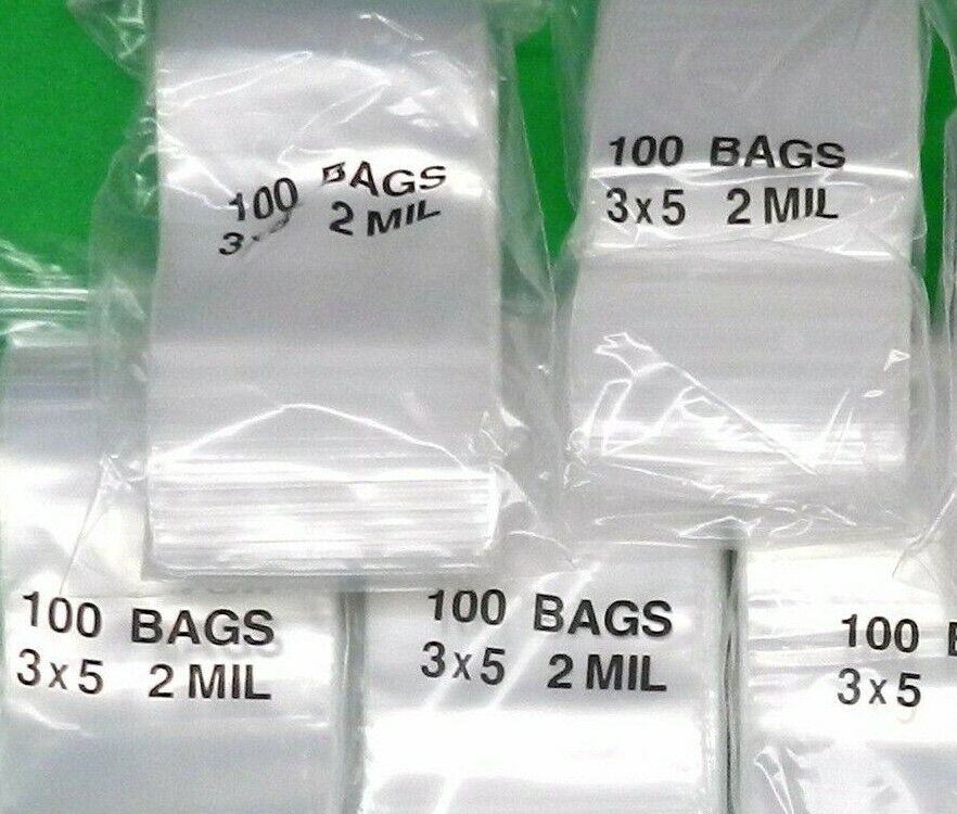 500 Zipper Poly Bag Resealable Plastic Baggies 4 x 4