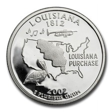 2002 S Louisiana Quarter Proof clad 25c Coin Sn100469