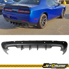 Fits 15-23 Dodge Challenger IKON V1 Type Rear Bumper Diffuser Matte Black PP