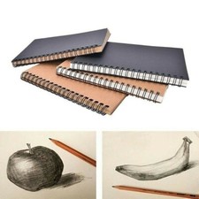 Spiral Bound Coil Sketch Book Blank Kraft Sketching Paper Hard Back