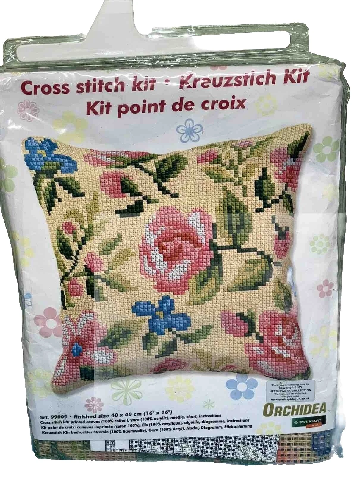 Kits de punto de cruz de flores y plantas Zweunik