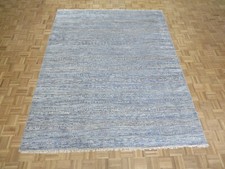 7'10 x 9'10 Hand Knotted Light Blue Modern Gabbeh Oriental Rug With Silk G9565