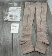 Fox Valley Traders Mens Magnetic Zipper Compression Socks, Brown Size L/XL