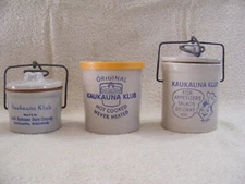 KAUKAUNA KLUB CHEDDAR CHEESE CROCKS - SET OF 3