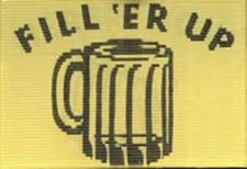 Fill 'er Up BEER Glass 1960's Small VARI-VUE FLICKER 1 1/3 by 1 inch