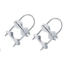 Double Antenna Heavy Duty Mounting Bracket Kit 304 Steel 2 Sets of Mast Clamps