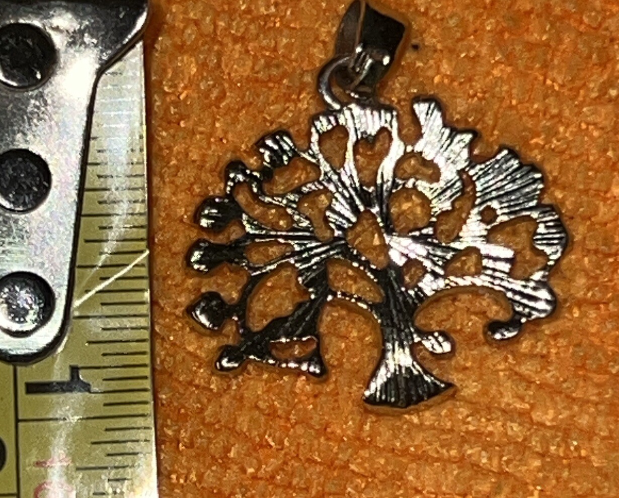 Silver Tone Tree Of Life Charm With Clear Gemstones For Jewelry Necklaces