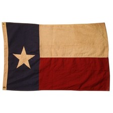 3X5 FT Vintage Style Texas Flag Tea-Stained Sewn EMBROIDERED Cotton Flags