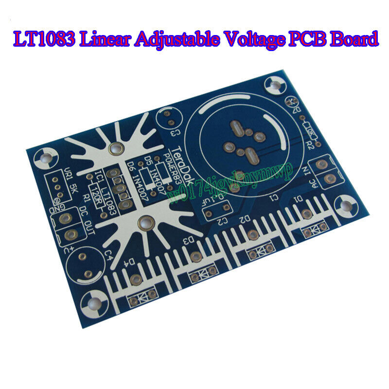 LT1083 7.5A Linear Adjustable Voltage Regulator DC Power Supply Bare PCB Board