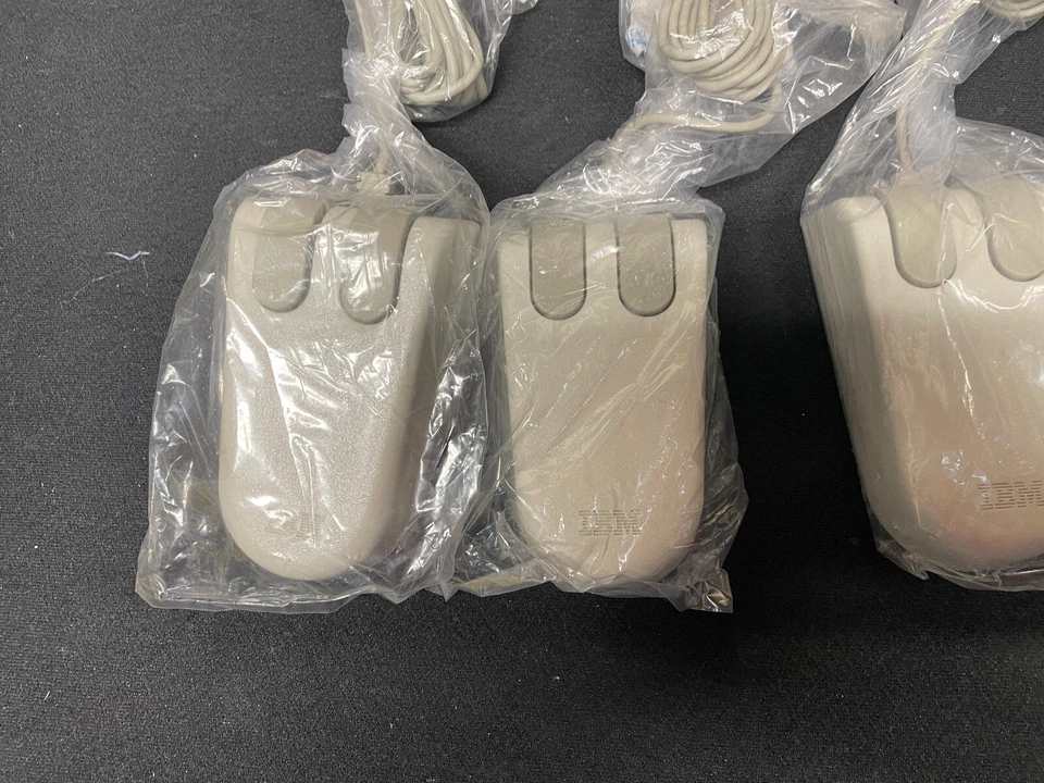 lote de 5 ratones ratón IBM modelo 6450350 2 botones ps/2 nuevo stock antiguo NOS de colección Foto 4 de 4