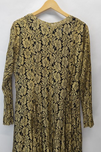 Ren Faire Dress Xotica M Black Gold Maxi Floral Medieval Cosplay Halloween - Picture 11 of 15