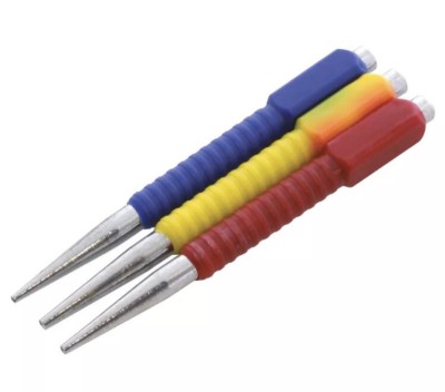 3-teiliges farbkodiertes Nagelstanzer-Set 125 mm Mechaniker Meißelspitze Metall 1/32 Zoll 1/16 Zoll