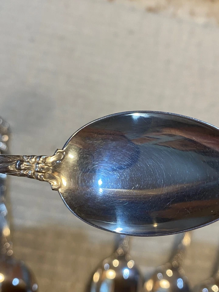 Лот из 7 ~ Watson 925 пробы LILY 1902 кофе чайная ложка отличном 138гр - Изображение 3 из 4