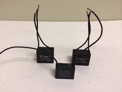(LOT OF 3) CBB61, ASSORTMENT 2UF FAN MOTOR AND 2 WIRES CAPACITORS, FREE SHIPPING