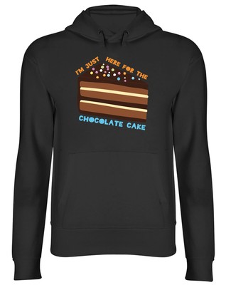 Here for Chocolate Cake Hoodie Mens Womens Funny Cake Slice Top Gift