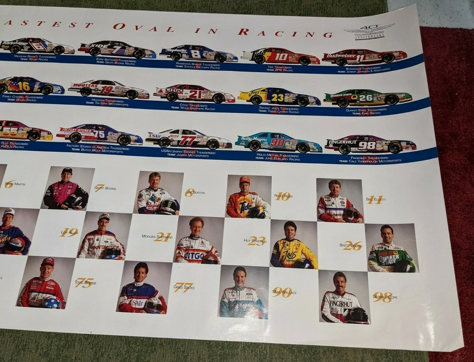 FORD - THE FASTEST OVAL IN RACING - 40TH THUNDERBIRD ANNIVERSARY POSTER - Image 3 of 4