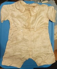 Vintage 1910-1920s Silk Button On Boys Romper, MOP Buttons