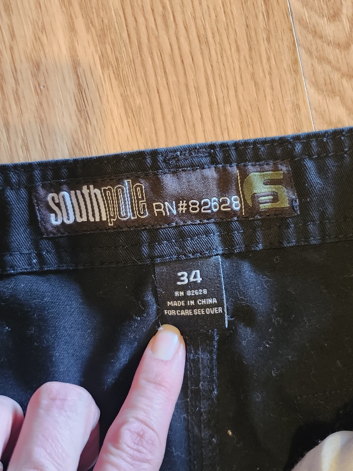 Mens Black Southpole Carpenter Cargo Khaki Pants Size 34x31