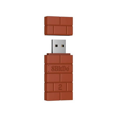 8Bitdo Wireless Bluetooth USB Adapter 2 for Switch, Steam Deck, PC (Brown)