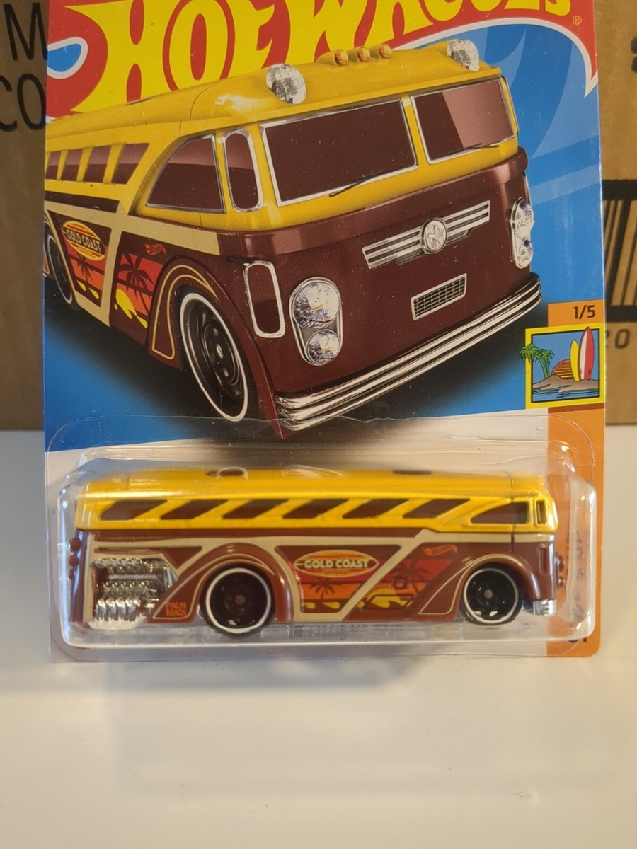 HOT WHEELS 2023 #24 YELLOW SURFIN SCHOOL BUS PALM BEACH GOLD COAST AUSTRALIA