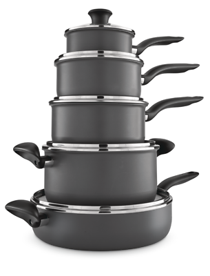 T-fal ingenio HARD TITANIUM+ 9ピースセット T-Fal Hard Titanium Cookware Set, Non-stick, Dishwasher & Oven